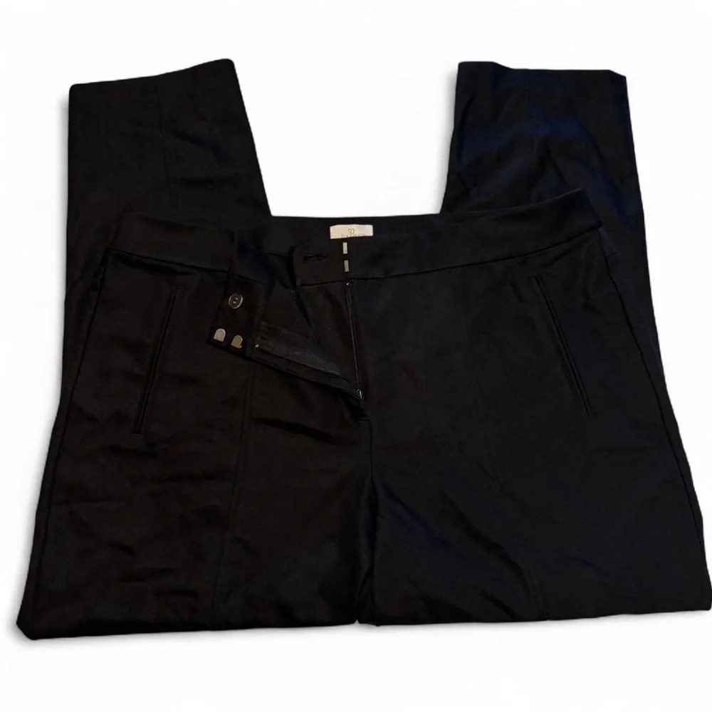 Chico’s So Slimming Pants 3 Ankle Black Stretch Cotton Blend Trousers Workwear - Picture 5 of 7